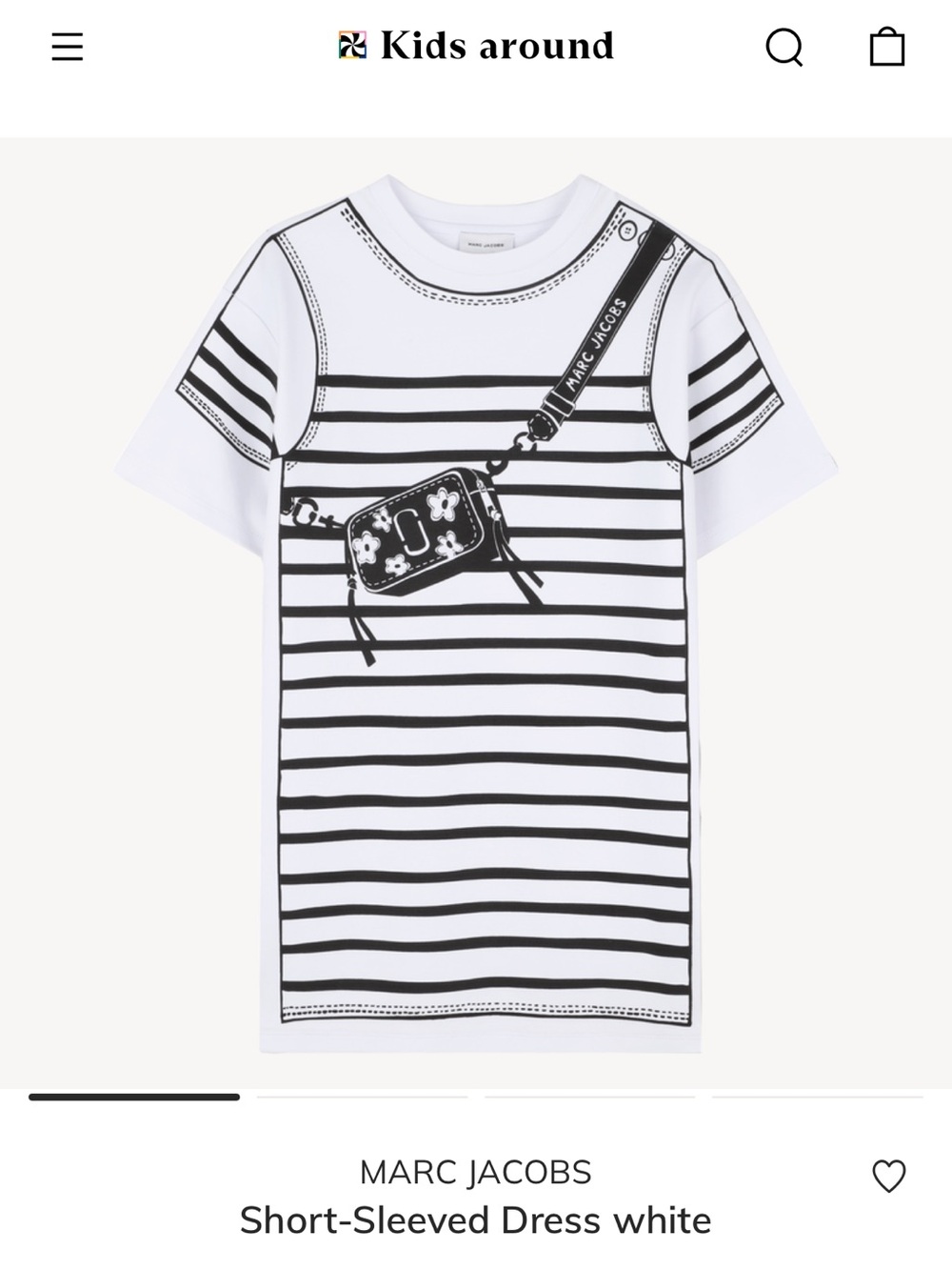 Little Marc Jacobs White and Black Striped Short-Sleeve Dress